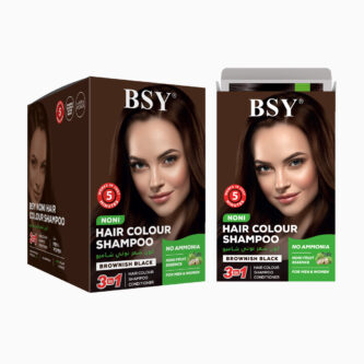 BSY | Noni Hair Colour Shampoo | Brownish Black | 20ml (Pack of 12)