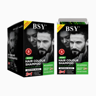 BSY | Noni Hair Colour Shampoo | Natural Black | 2x20ml (24 Pcs Sachets)